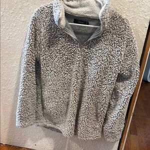 Cozy Gray Sherpa Pullover